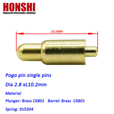 2.8mm पोगो पिन कनेक्टर डिप टाइप गोल्ड प्लेटेड ब्रास पोगो पिन