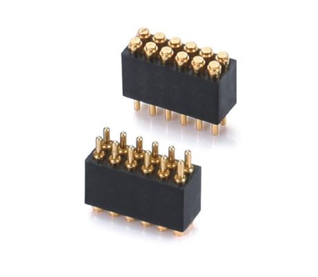 1.27mm H3.8mm पोगो पिन कनेक्टर पीतल C6801 सामग्री 12 पिन कनेक्टर सटीकता के साथ