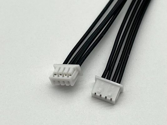 2.54 मिमी पिच 4 पिन डुपोंट केबल असेंबली UL1007 24awg काला अनुकूलित लंबाई