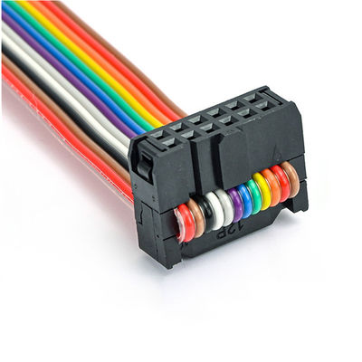 कस्टम 2.54 मिमी 12 पिन रिबन केबल आईडीसी सॉकेट UL2651 28AWG फ्लैट वायर असेंबली