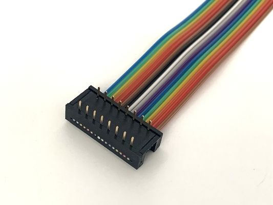 डीआईपी प्लग ग्रे फ्लैट केबल असेंबली 16 पिन रिबन केबल UL2651 28awg 2.54 मिमी पिच