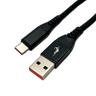 1 मीटर काली यूएसबी मोल्ड केबल असेंबली UL2725 28Awg फास्ट डेटा सिंक और चार्जिंग के लिए