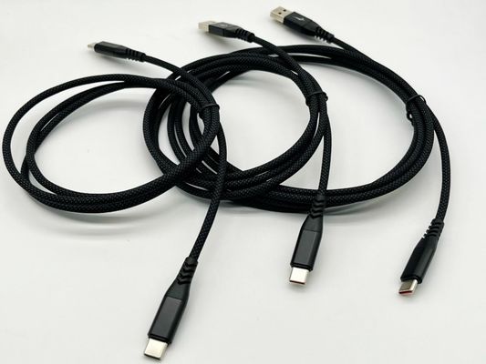 काला UL2725 USB केबल प्रकार C यूएसबी 2.0 एक पुरुष कनेक्टर के साथ सोने की चादर
