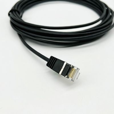 कस्टम ब्लैक मोल्डेड केबल असेंबली RJ45 Cat7 ईथरनेट पैच केबल 8P8C कनेक्टर केबल