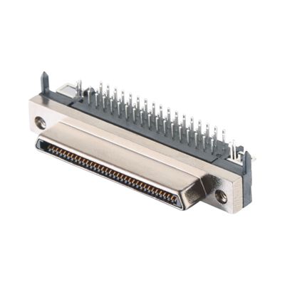 जस्ता मिश्र धातु खोल सामग्री 68 पिन SCSI कनेक्टर Solder प्रकार VHDCI HPCN पुरुष