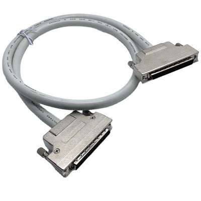 कस्टम ग्रे SCSI कनेक्टर केबल 68 पिन 100 पिन पुरुष केबल Ul20276 28awg केबल
