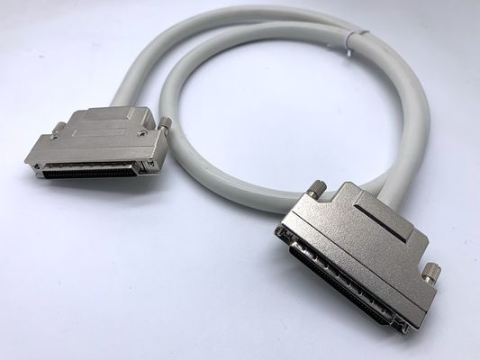 कस्टम ग्रे SCSI कनेक्टर केबल 68 पिन 100 पिन पुरुष केबल Ul20276 28awg केबल