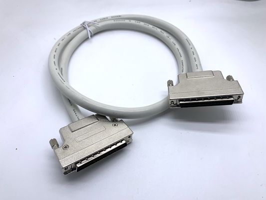 कस्टम ग्रे SCSI कनेक्टर केबल 68 पिन 100 पिन पुरुष केबल Ul20276 28awg केबल
