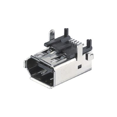 SM-6P पुरुष CN3 सर्वर I / O कनेक्टर IEEE 1394 महिला कनेक्टर सोल्डर प्रकार