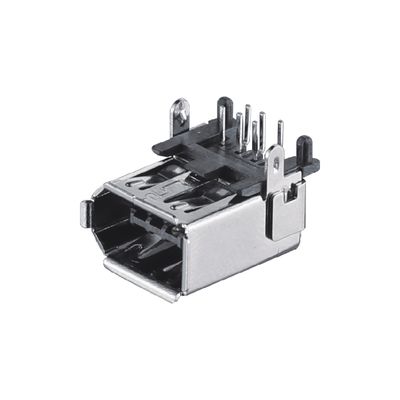 SM-6P पुरुष CN3 सर्वर I / O कनेक्टर IEEE 1394 महिला कनेक्टर सोल्डर प्रकार
