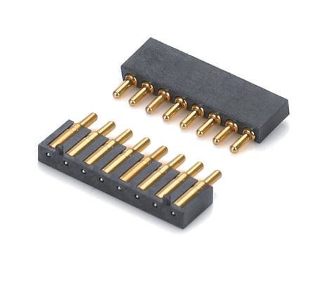 2.5mm पिच ब्रास C6801 3 पिन SMT प्रकार पुरुष हेडर Pogo पिन कनेक्टर काला प्लास्टिक