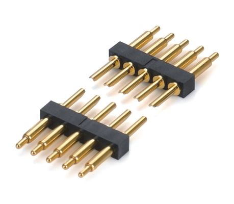 2.5mm पिच ब्रास C6801 3 पिन SMT प्रकार पुरुष हेडर Pogo पिन कनेक्टर काला प्लास्टिक