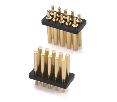 2.5mm पिच ब्रास C6801 3 पिन SMT प्रकार पुरुष हेडर Pogo पिन कनेक्टर काला प्लास्टिक