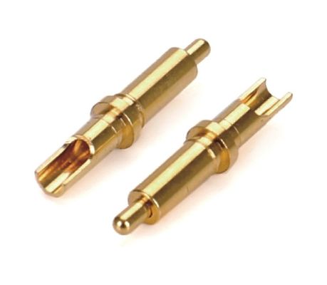 पुरुष Solder 9.5 मिमी Pogo पिन कनेक्टर पीतल 3.2 मिमी ऊंचाई वसंत लोड सोने की चादर