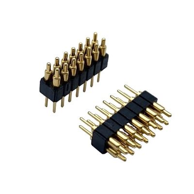 2.54mm H2.5 2x7Pin पोगो पिन कनेक्टर पीतल स्प्रिंग लोड इलेक्ट्रॉनिक स्ट्रेट डिप पीसीबी