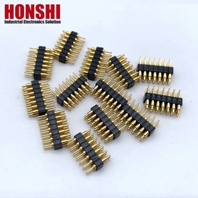 2.54mm H2.5 2x7Pin पोगो पिन कनेक्टर पीतल स्प्रिंग लोड इलेक्ट्रॉनिक स्ट्रेट डिप पीसीबी