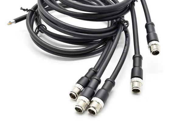 M12 8Pin X-कोड परिपत्र कनेक्टर प्लग शील्ड रियर स्क्रू पैनल माउंटिंग PG9 Cat6a ईथरनेट निगरानी संकेतों के लिए