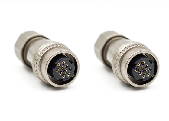 एक स्पर्श ताला महिला परिपत्र तार कनेक्टर IP67 2P 10P सीधे Solder तार प्लग