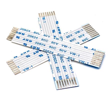 UL20624 1.25mm 8Pin FFC रिबन केबल 80C 60V 100mm रिबन लचीला फ्लैट केबल