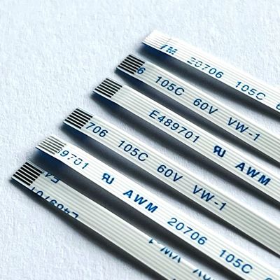 6 पिन FFC फ्लैट केबल कस्टम Awm 20706 105c 60v Vw-1 0.5 मिमी पिच 8 10 64P FFC FPC केबल