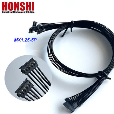 डबल एंडेड 5P MX1.2 बैटरी केबल MOLEX 78172 टर्मिनल वायर हार्नेस असेंबली काला