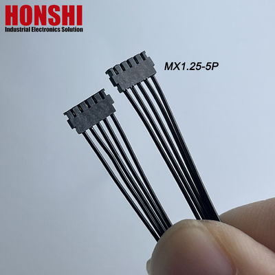 डबल एंडेड 5P MX1.2 बैटरी केबल MOLEX 78172 टर्मिनल वायर हार्नेस असेंबली काला