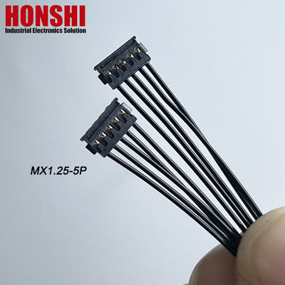 डबल एंडेड 5P MX1.2 बैटरी केबल MOLEX 78172 टर्मिनल वायर हार्नेस असेंबली काला