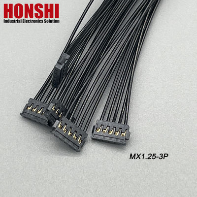 डबल एंडेड 5P MX1.2 बैटरी केबल MOLEX 78172 टर्मिनल वायर हार्नेस असेंबली काला
