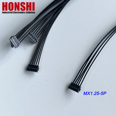 डबल एंडेड 5P MX1.2 बैटरी केबल MOLEX 78172 टर्मिनल वायर हार्नेस असेंबली काला