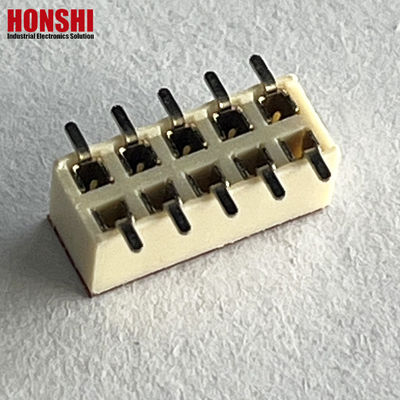 महिला हेडर कनेक्टर डबल रो सफेद पिच 2.54mm H7.1 10p SMT प्रकार PA6T पीसीबी बोर्ड