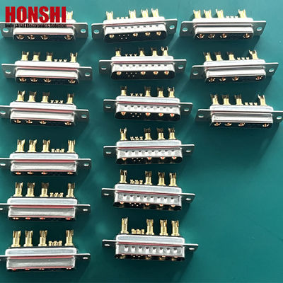 9w4 Solder Wire Communication D Sub Connector Gold Plated Male Mixed High Current 5+4 कोर