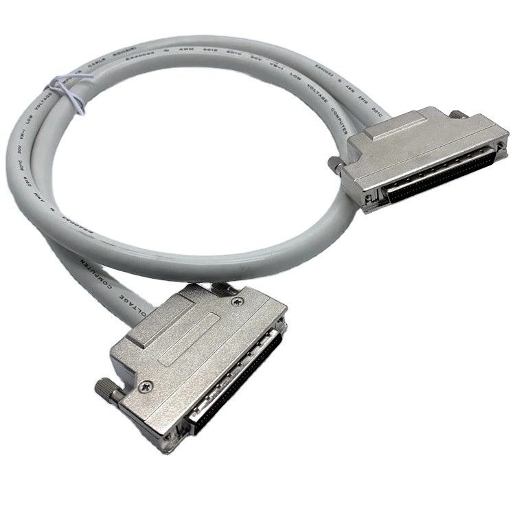 कस्टम ग्रे SCSI कनेक्टर केबल 68 पिन 100 पिन पुरुष केबल Ul20276 28awg केबल