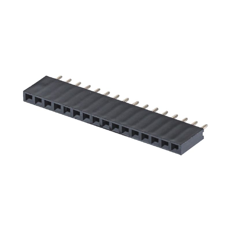 महिला हेडर कनेक्टर 1*40 PA6T ब्लैक राइट एंगल कनेक्टर 2.54mm पिच H8.5mm