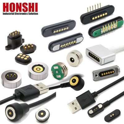 उच्च धारा चुंबकीय पोगो पिन कनेक्टर 1A 2A 3A 5A 10A वसंत लोड