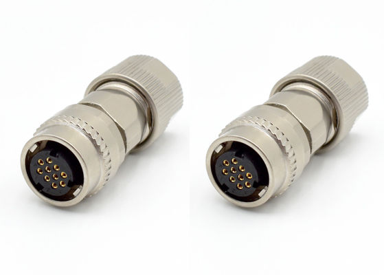 एक स्पर्श ताला महिला परिपत्र तार कनेक्टर IP67 2P 10P सीधे Solder तार प्लग