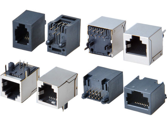 8p8c RJ45 ईथरनेट कनेक्टर 1x1 पोर्ट महिला RJ45 जैक बिना चुंबक के